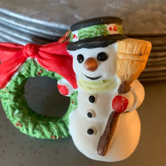 Vintage, Jasco CHRISTMAS Porcelain holiday bell napkin ring holders, ornament. - Picture 11 of 15